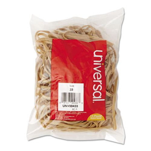 Rubber Bands, Size 33, 3-1/2 x 1/8, 160 Bands/1/4lb Pack