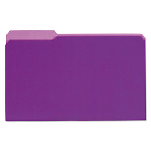 Recycled Interior File Folders, 1/3 Cut Top Tab, Legal, Violet, 100/Box