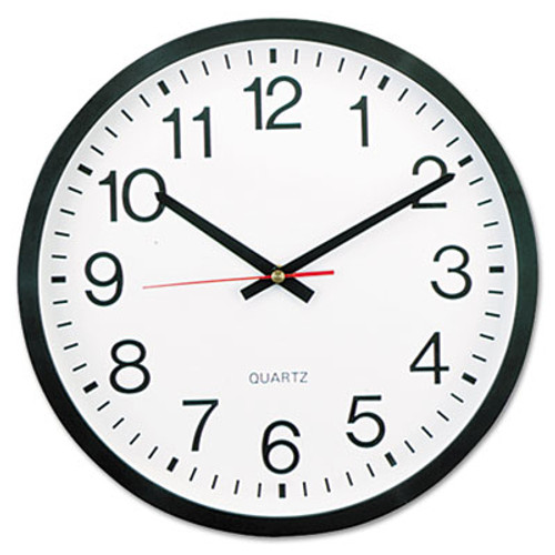 Round Wall Clock, 12 5/8" dia., Black