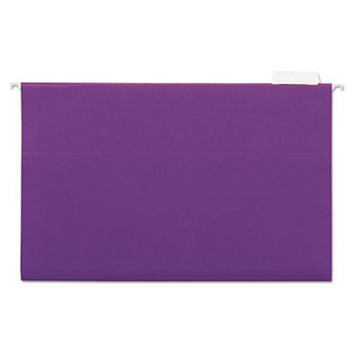 Hanging File Folders, 1/5 Tab, 11 Point Stock, Legal, Violet, 25/Box