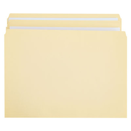 File Folders, Straight Cut, Two-Ply Top Tab, Letter, Manila, 100/Box