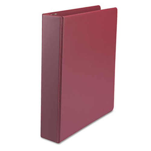 Suede Finish Round Ring Binder, 1 1/2" Capacity, Burgundy