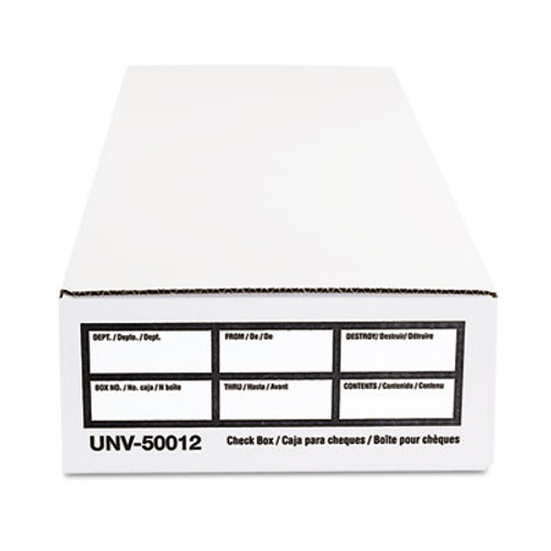 Economy Storage Box, Check/Deposit, Paper, 9 x 24 x 4, White, 12/Carton