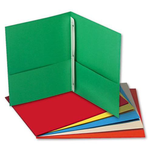 Two-Pocket Portfolios w/Tang Fasteners, 11 x 8-1/2, Assorted, 25/Box