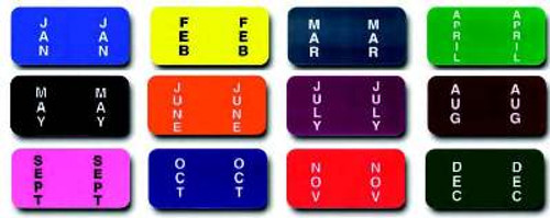 File Right Color-Code Month Labels - Ringbook, 1 Set, 270 Labels Per Set