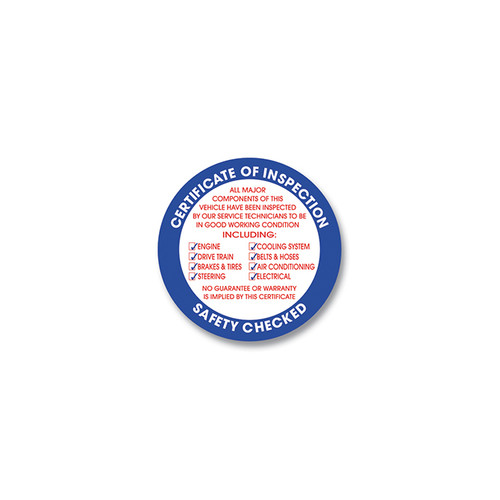 Inspection Sticker, 3" Circle, 100 Per Pack