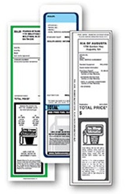 Addendum Stickers (Adhesive) Custom - 1 Color, 3 1/8" by 11"   4 Sided Seal, Minimum 250