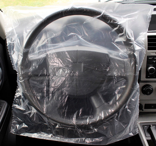 Slide-On Plastic Disposable Steering Wheel Covers (Roll of 1000)