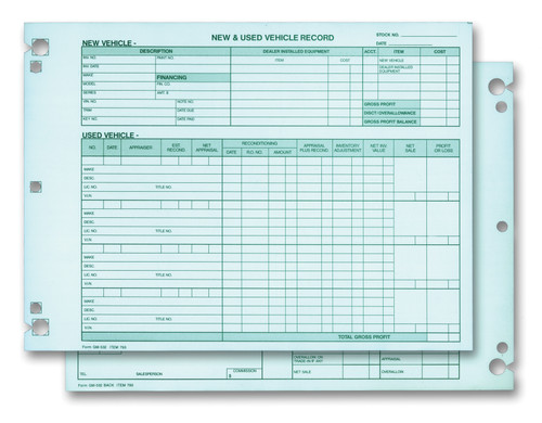 Vehicle Inventory Record - GM-532 - QTY. 50