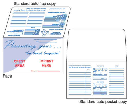 Imprintable Cardstock -7/8"X6" Blue Wave Car Owner's Document Folder