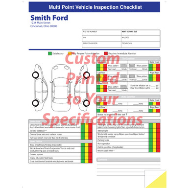 Custom Multi-Point Inspection Form - 1 Color Black 1 Side, 8 1/2