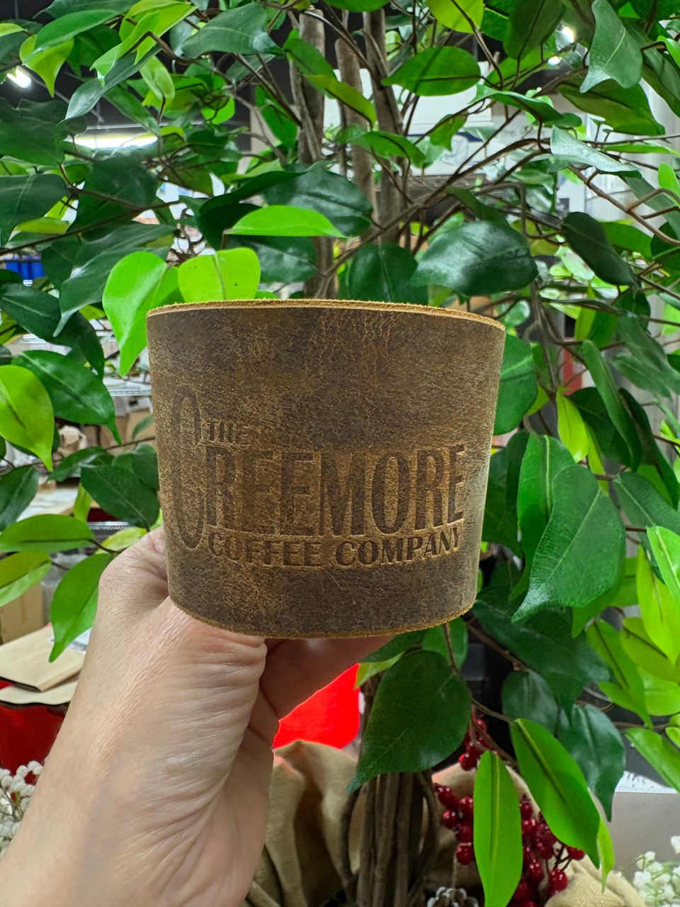 Java Jacket - Leather Cup Holder - The Creemore Coffee Company Inc.