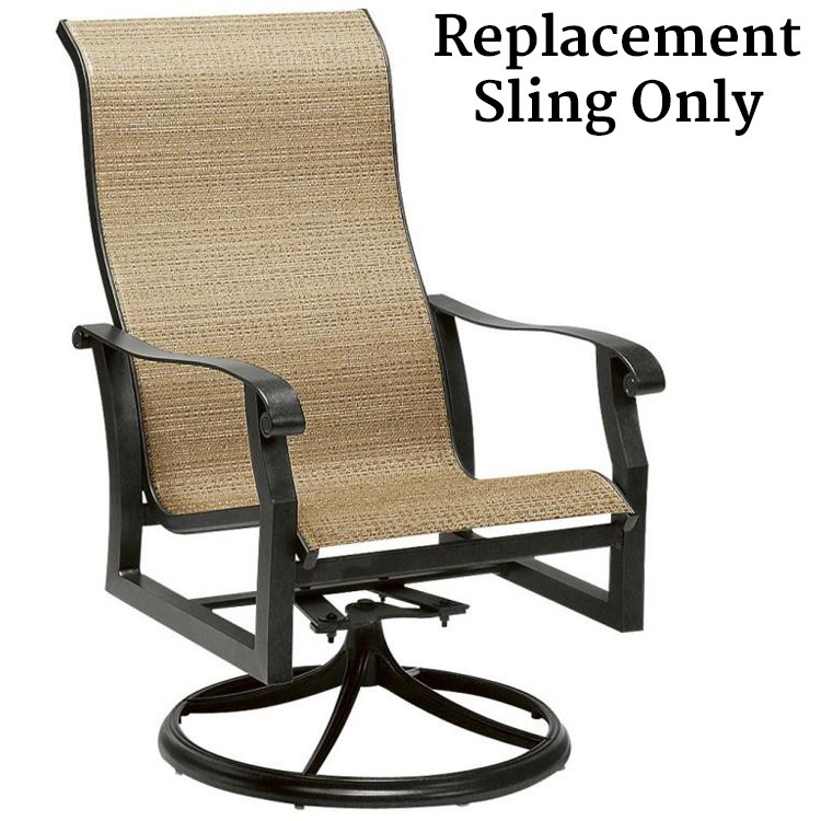 Woodard Cortland High Back Swivel Rocking Dining Armchair Replacement Sling