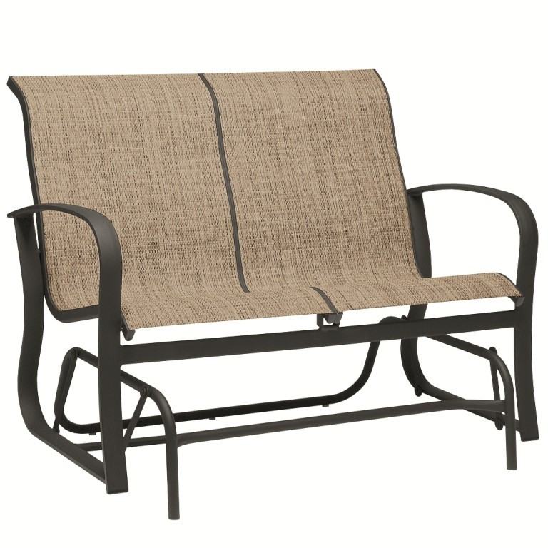 Woodard Fremont Sling Aluminum Glider Outdoor Loveseat