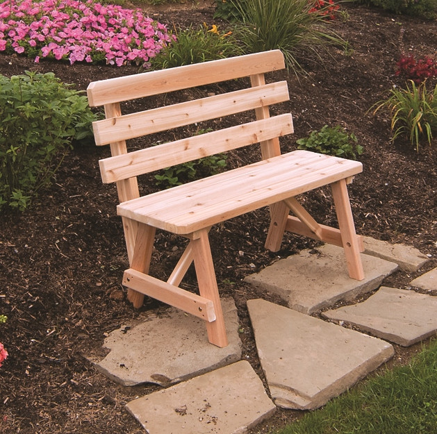 Traditional Cedar Backed Bench