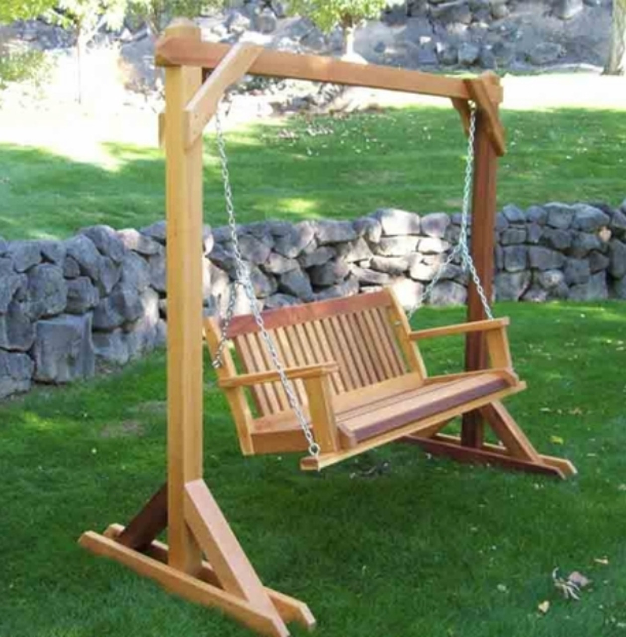 Free standing shop bench swing