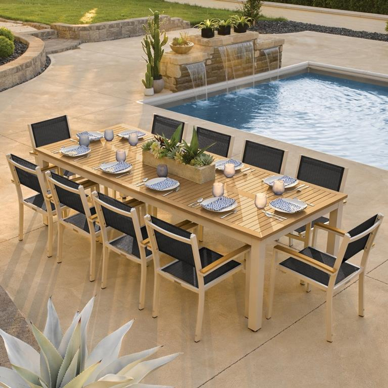 10 seater outdoor dining table set