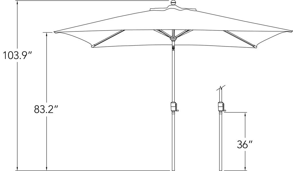 6' x 10' Rectangular Patio Umbrella | Catalina Market Umbrella