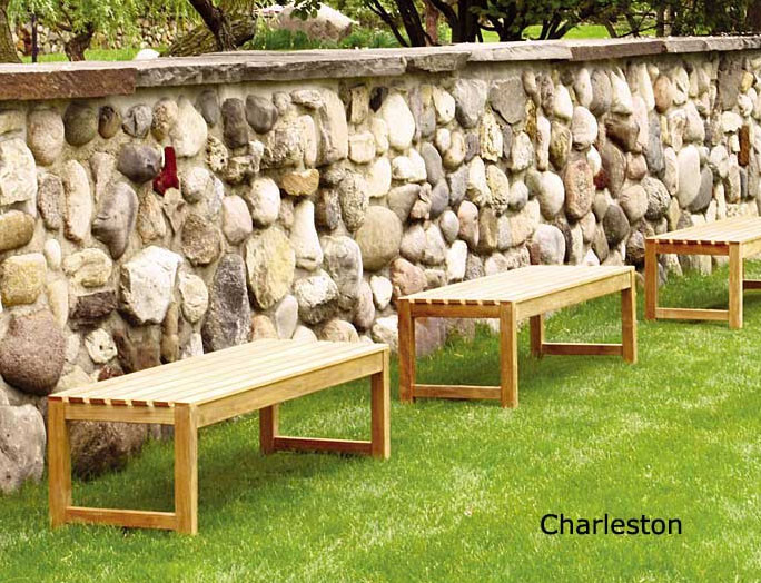 Three Birds Casual Charleston Teak Backless Bench - Thumbnail 2