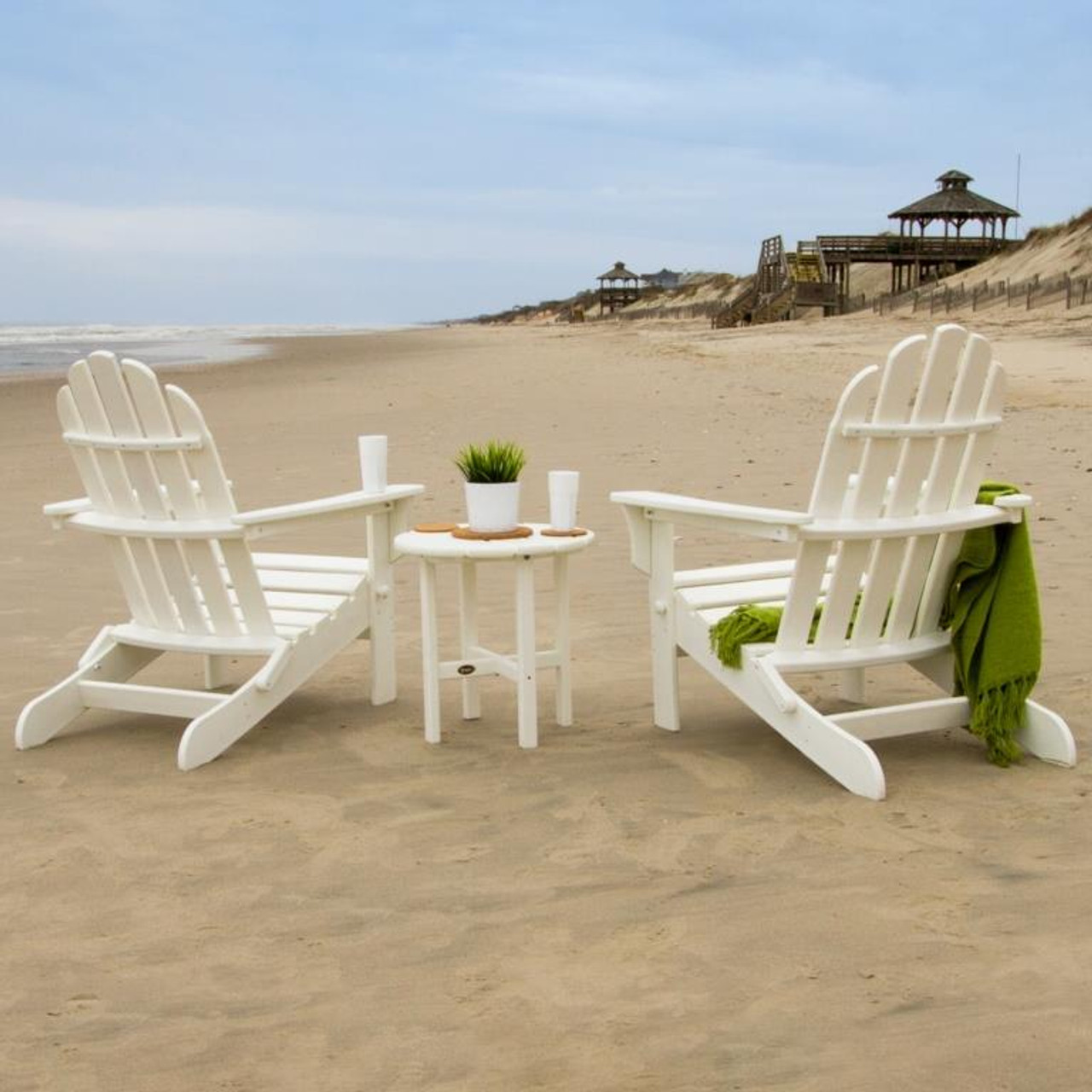 TREX Cape Cod Folding Adirondack Outdoor Furniture Set