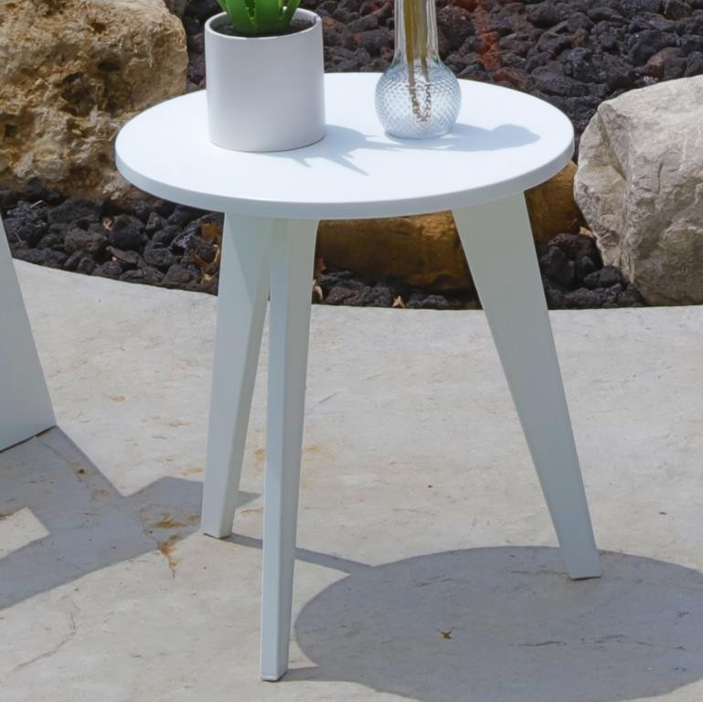 Nordic Round End Table | Round Resin Outdoor Table