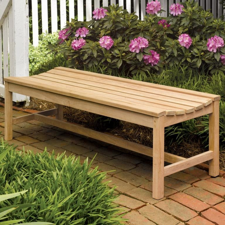 Oxford Garden Teak 5' Backless Bench - Thumbnail 3