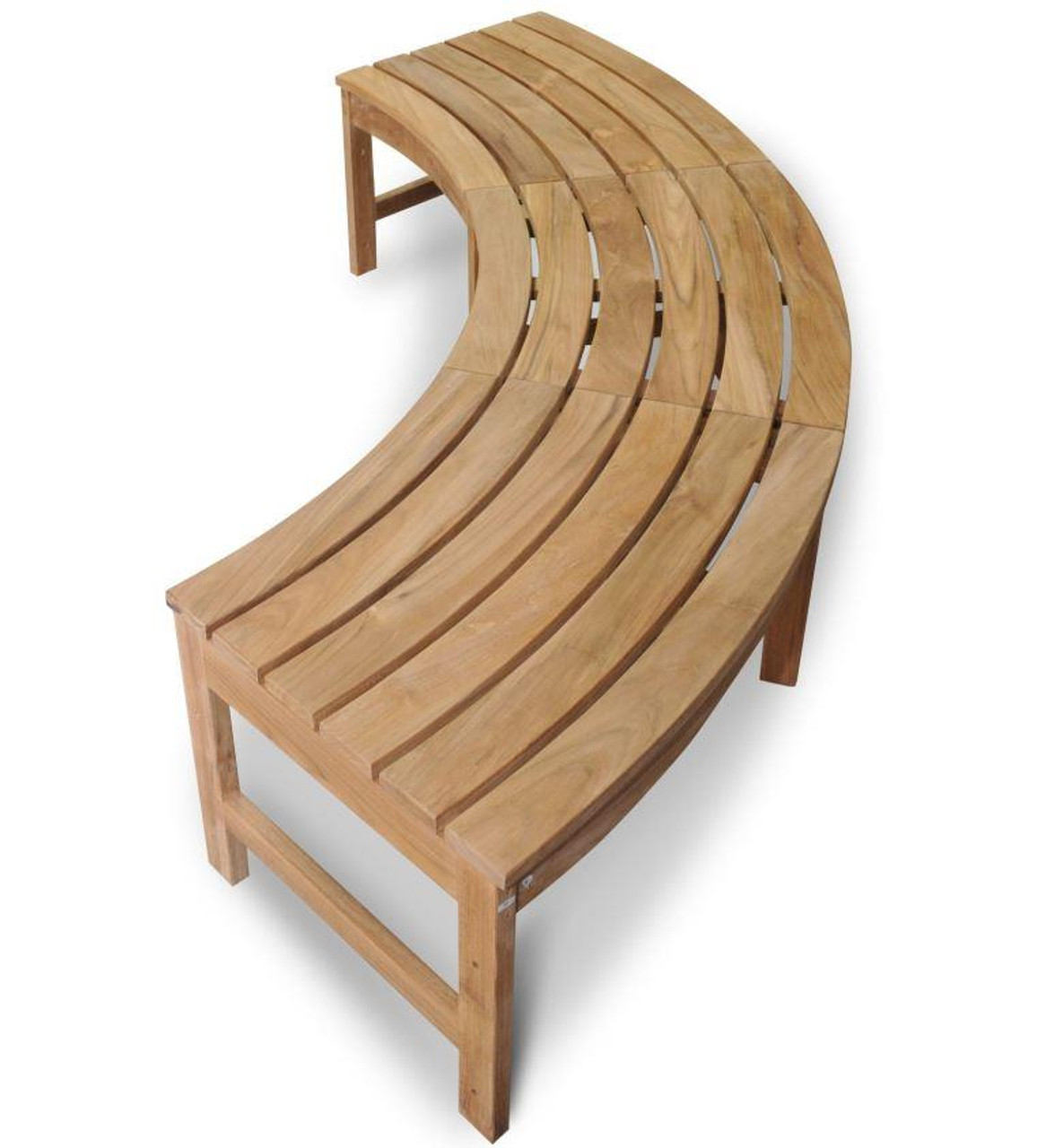 curved backless outdoor bench