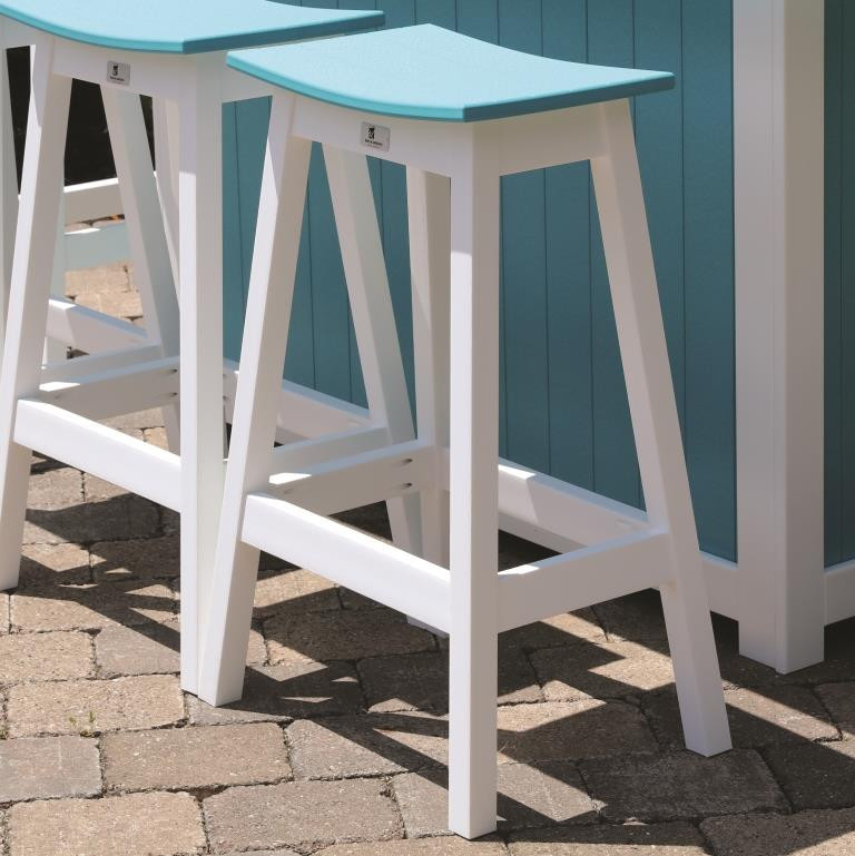 Outdoor Resin Saddle Bar Stool|Backless Outdoor Bar Stool