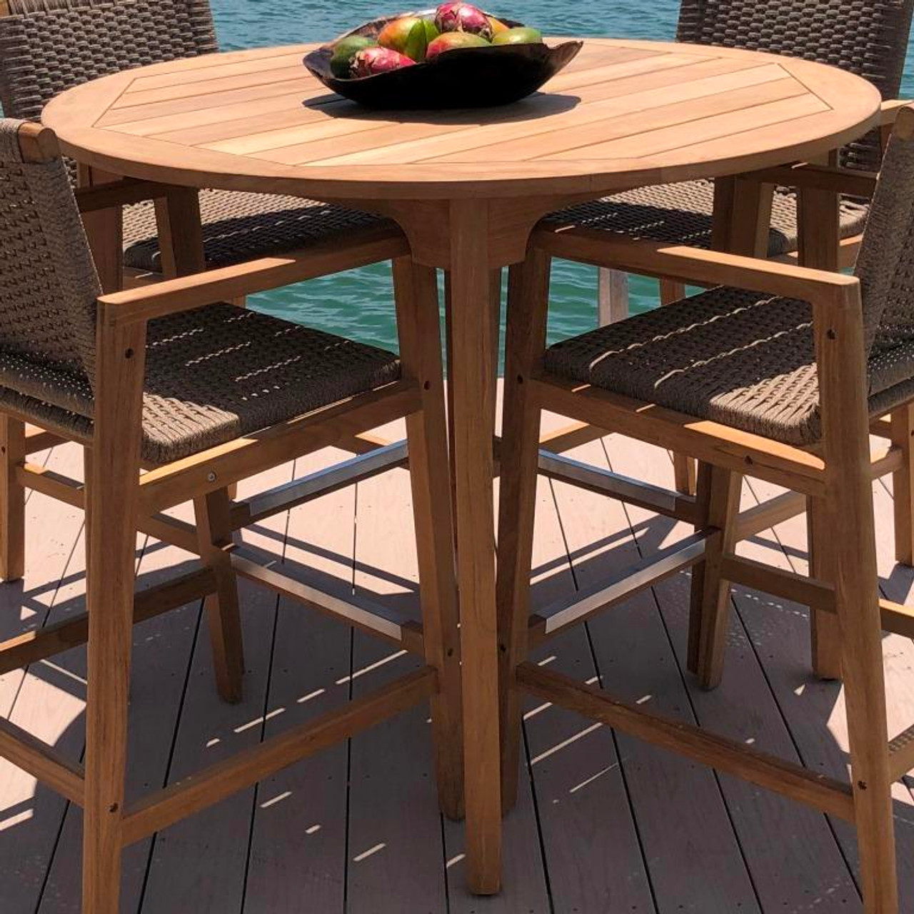 round bar height patio set