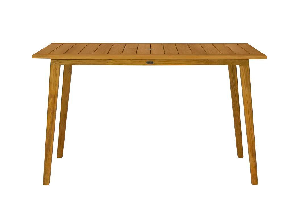 65-Inch Teak Rectangular Bar Height Patio Dining Table