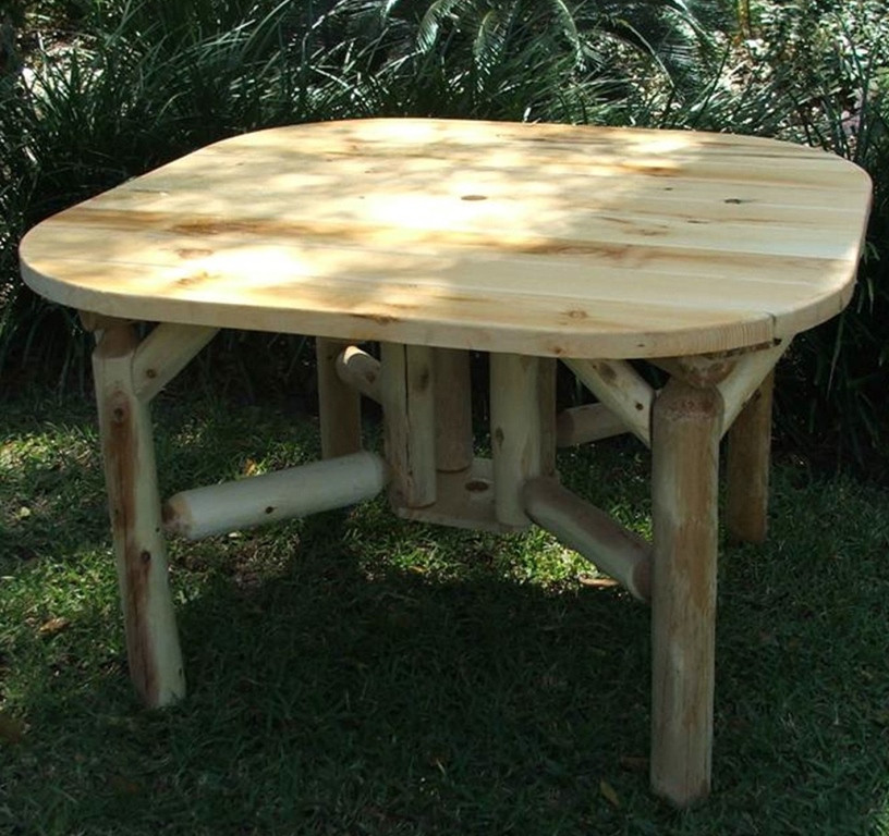 Homemade Cedar Outdoor Dining Set Rustic White Cedar Log Dining