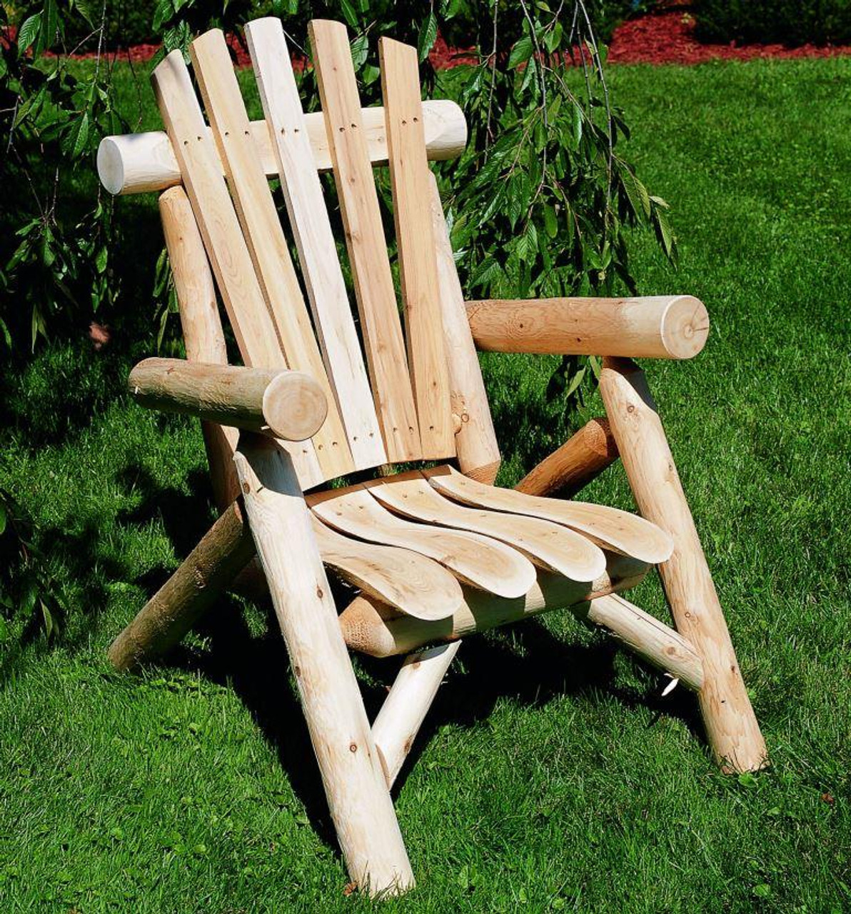 Rustic White Cedar Log Lounge Chair Patio Chair