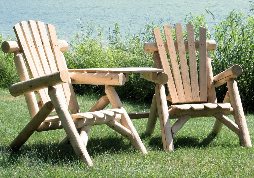 Rustic White Cedar Log Visa Tete-A-Tete Bench