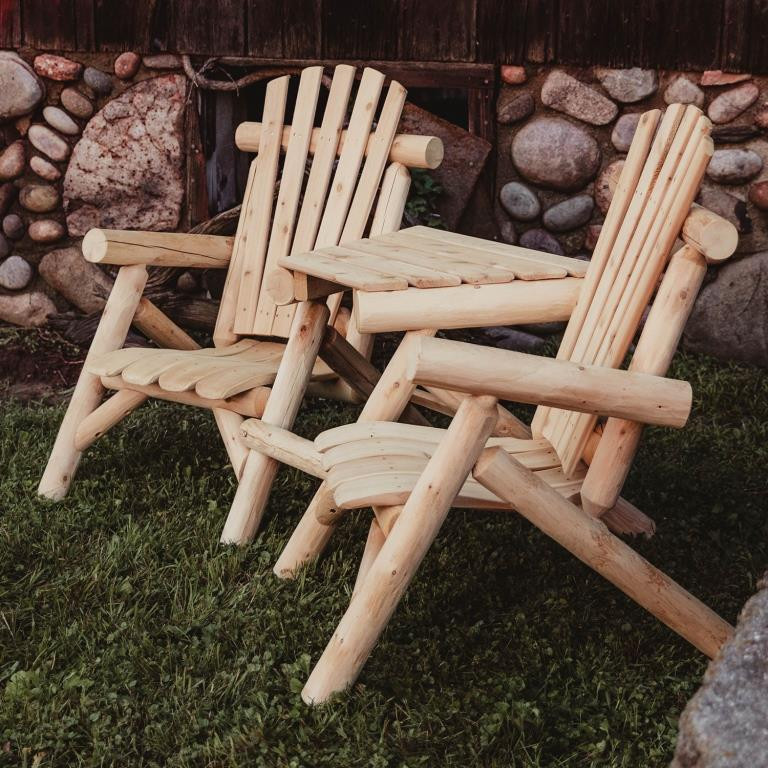 Rustic White Cedar Log Visa Tete-A-Tete Bench