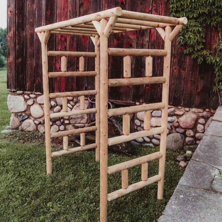 Log Style Cedar Garden Arbor - Thumbnail 3