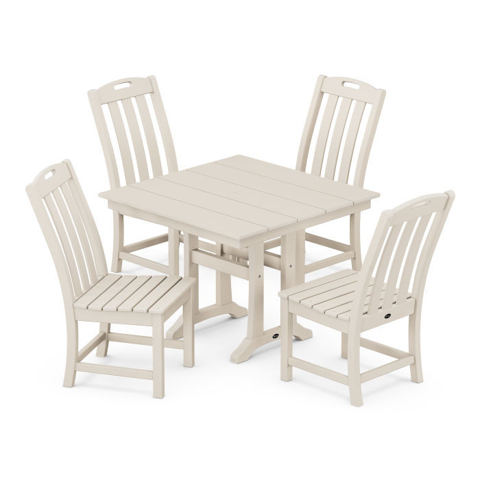 TREX Yacht Club 5 Piece Farmhouse Trestle Table Dining Set