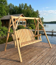 Rustic White Cedar Log Picket Swing Set vs. Rustic Log Swing Set: Which Rustic Wooden Swing Is the Better Buy?