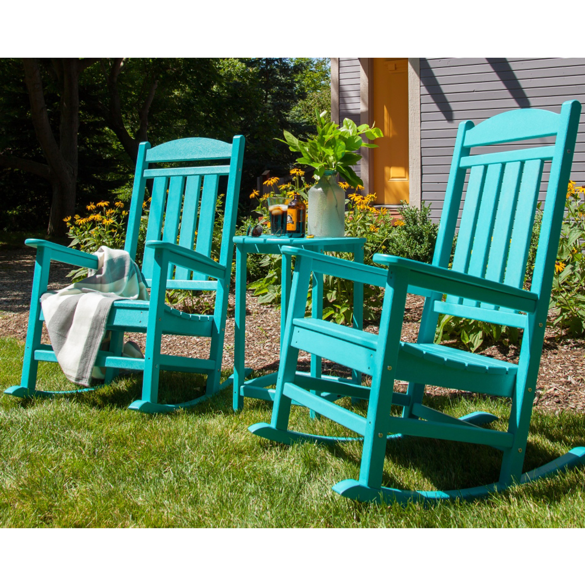 POLYWOOD Outdoor Rocking Chairs Outdoor Furniture Plus   Polywood Presidential Rocking Chair 3 Pc Set 24  42518.1646938068 