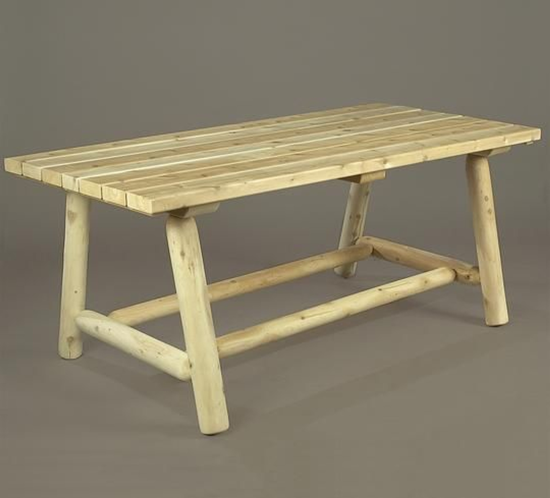 Outdoor White Cedar Tables Wood Log Tables for Sale