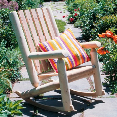 Log-Style Double High-Back Rocker