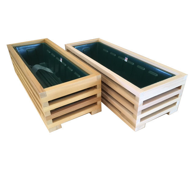 Cedar Slatted Deck Rail Planter Box Outdoor Deck Planter