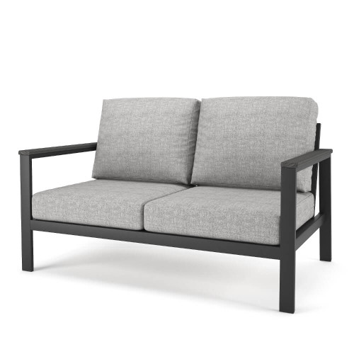 Forever Patio Hanover Loveseat with Coastal Gray Arms