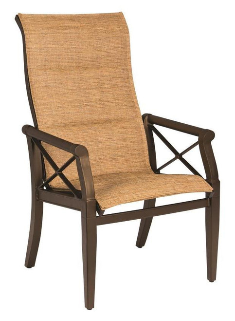 Woodard Andover Padded Sling High Back Dining Arm Chair