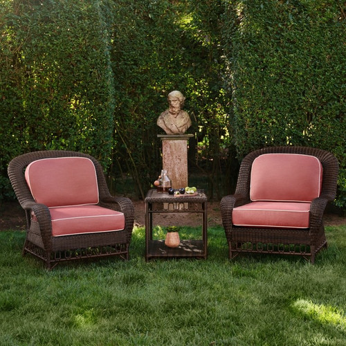 Woodard Wicker San Michele Lounge Chair Set by Alexa Hampton