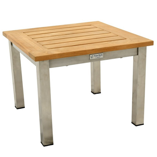 Three Birds Avanti Teak 20In Side Table - Low Version