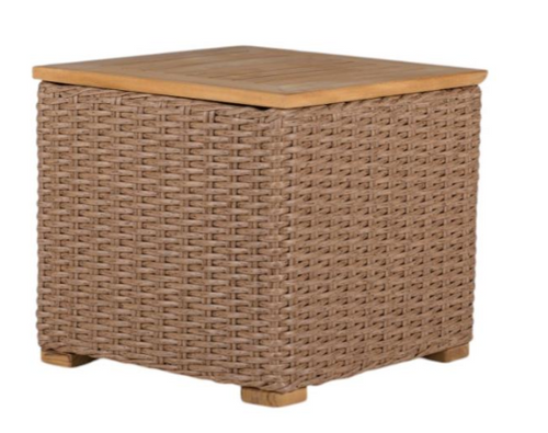 Royal Teak Boca Wicker Storage Side Table - Honey