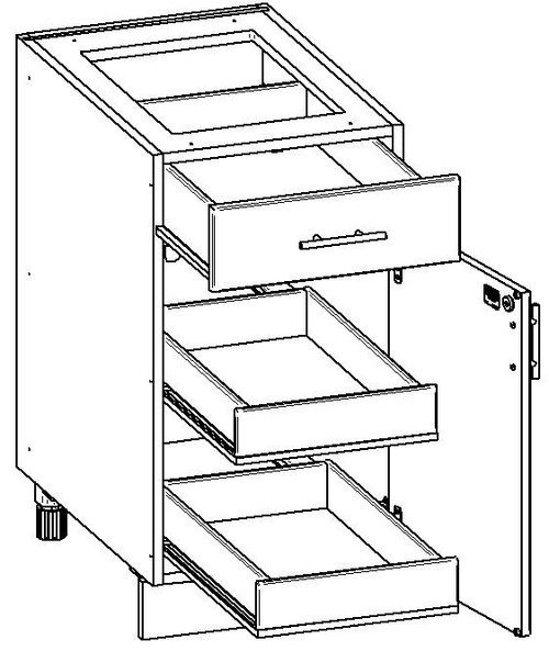 1 Drawer, 1 Door with 2 hidden pullout drawers Patio Kitchen Unit
