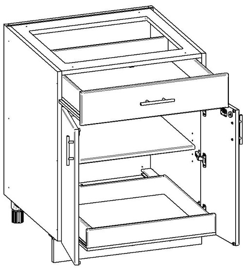 2 Door/Outer Drawer & Adjustable Shelf & Pullout Drawer Patio Kitchen Unit