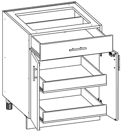 2 Door/Outer Drawer & 2 Pullout Drawers Patio Kitchen Unit