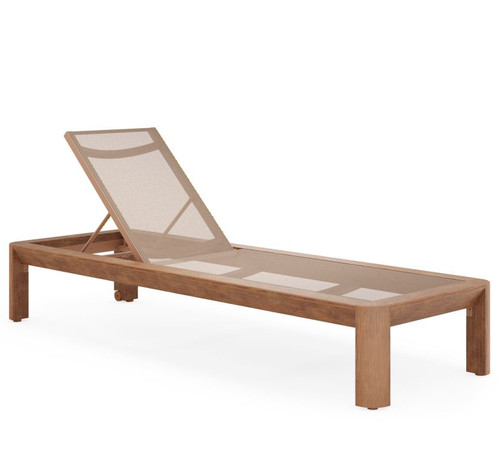 Woodard Beau Chaise Lounge Chair - Natural Finish